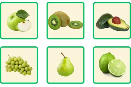 Frutas color verde