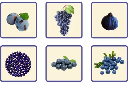 Frutas de color azul