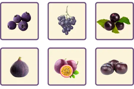 Frutas de color morado
