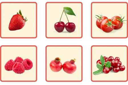 Frutas de color rojo